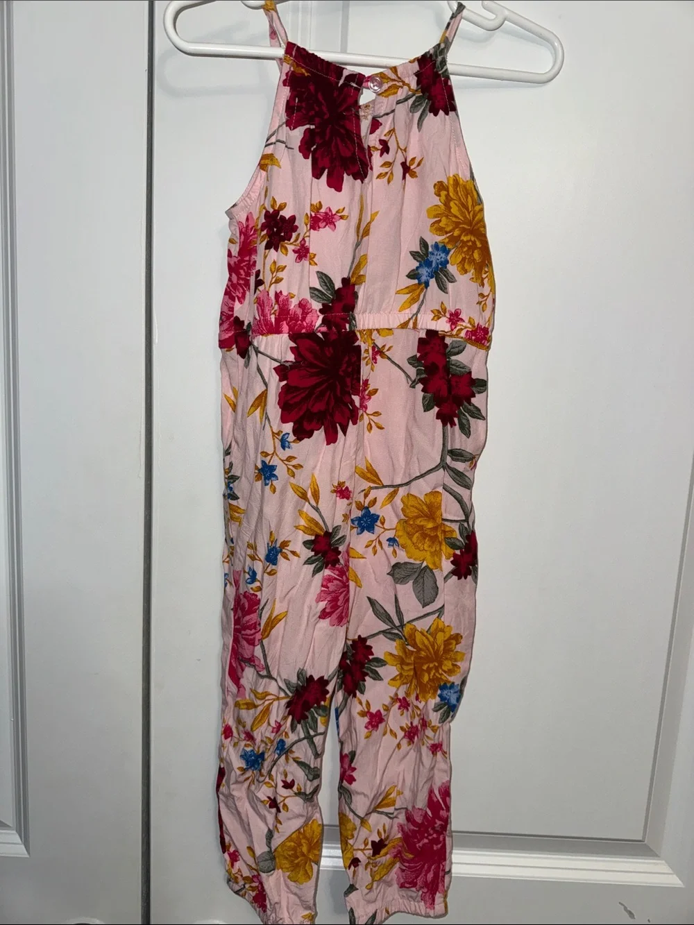 Old Navy Pink Floral Halter One-Piece Romper